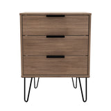 Hong Kong (Black Hairpin Legs) 3 Drawer Midi Chest with Legs
