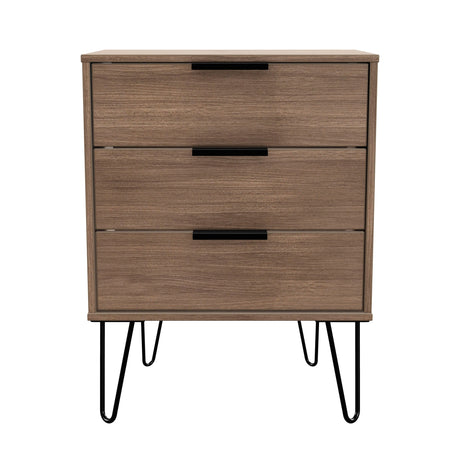 Hong Kong (Black Hairpin Legs) 3 Drawer Midi Chest with Legs
