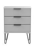 Hong Kong (Black Hairpin Legs) 3 Drawer Midi Chest with Legs