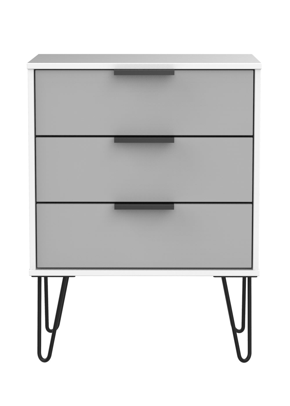 Hong Kong (Black Hairpin Legs) 3 Drawer Midi Chest with Legs