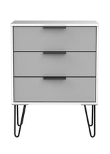 Hong Kong (Black Hairpin Legs) 3 Drawer Midi Chest with Legs