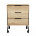 Hong Kong (Black Hairpin Legs) 3 Drawer Midi Chest with Legs