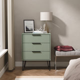 Hong Kong (Black Hairpin Legs) 3 Drawer Midi Chest with Legs