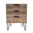 Hong Kong (Black Hairpin Legs) 3 Drawer Midi Chest with Legs