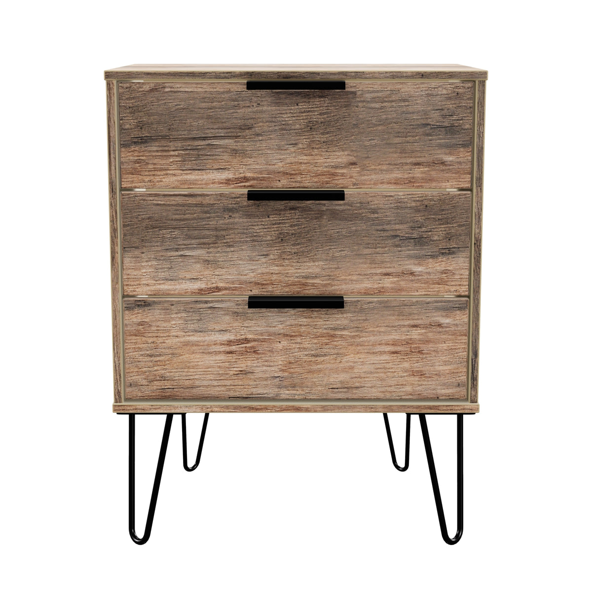 Hong Kong (Black Hairpin Legs) 3 Drawer Midi Chest with Legs