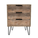 Hong Kong (Black Hairpin Legs) 3 Drawer Midi Chest with Legs