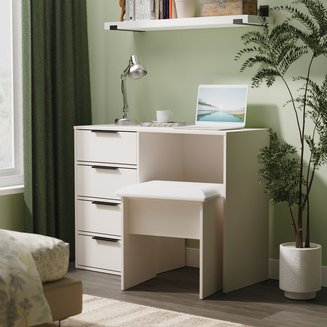 Hong Kong (Black Hairpin Legs) 4 Drawer Vanity