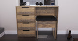 Hong Kong (Black Hairpin Legs) 4 Drawer Vanity