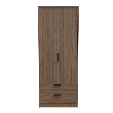 Hong Kong (Black Hairpin Legs) Tall 2 Drawer Wardrobe