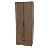 Hong Kong (Black Hairpin Legs) Tall 2 Drawer Wardrobe