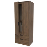 Hong Kong (Black Hairpin Legs) Tall 2 Drawer Wardrobe