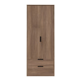 Hong Kong (Black Hairpin Legs) Tall 2 Drawer Wardrobe