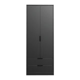 Hong Kong (Black Hairpin Legs) Tall 2 Drawer Wardrobe