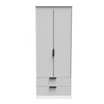 Hong Kong (Black Hairpin Legs) Tall 2 Drawer Wardrobe