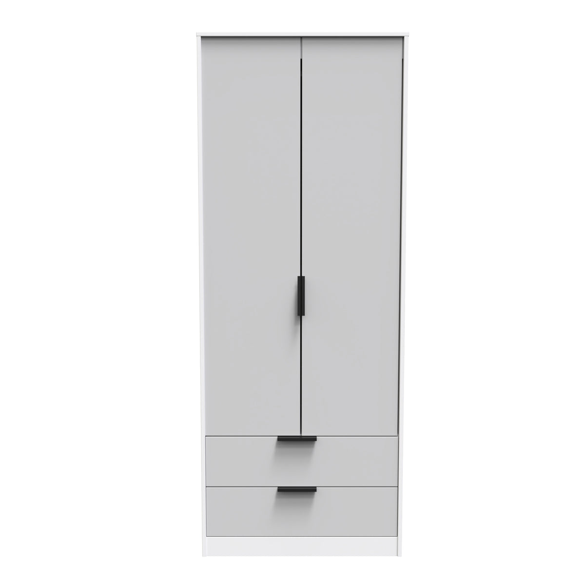 Hong Kong (Black Hairpin Legs) Tall 2 Drawer Wardrobe
