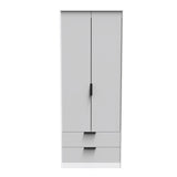 Hong Kong (Black Hairpin Legs) Tall 2 Drawer Wardrobe