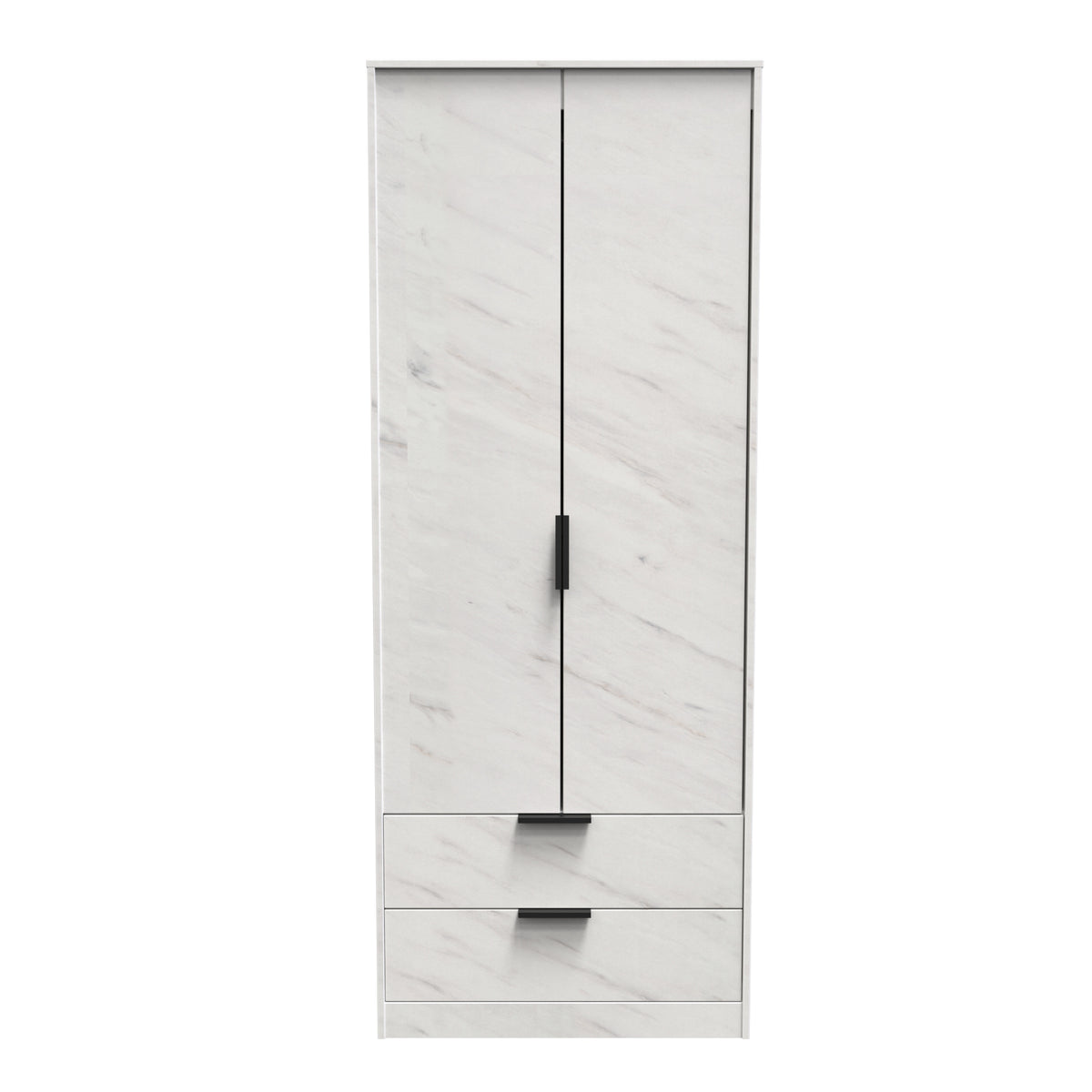 Hong Kong (Black Hairpin Legs) Tall 2 Drawer Wardrobe