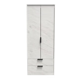 Hong Kong (Black Hairpin Legs) Tall 2 Drawer Wardrobe