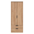 Hong Kong (Black Hairpin Legs) Tall 2 Drawer Wardrobe