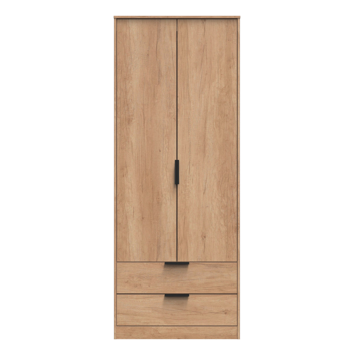 Hong Kong (Black Hairpin Legs) Tall 2 Drawer Wardrobe
