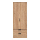 Hong Kong (Black Hairpin Legs) Tall 2 Drawer Wardrobe