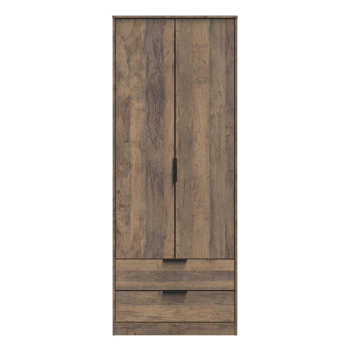 Hong Kong (Black Hairpin Legs) Tall 2 Drawer Wardrobe