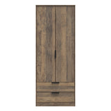 Hong Kong (Black Hairpin Legs) Tall 2 Drawer Wardrobe