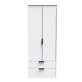 Hong Kong (Black Hairpin Legs) Tall 2 Drawer Wardrobe