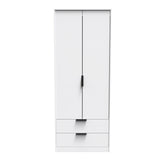 Hong Kong (Black Hairpin Legs) Tall 2 Drawer Wardrobe
