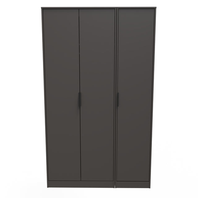 Hong Kong (Black Hairpin Legs) Tall Triple Plain Wardrobe