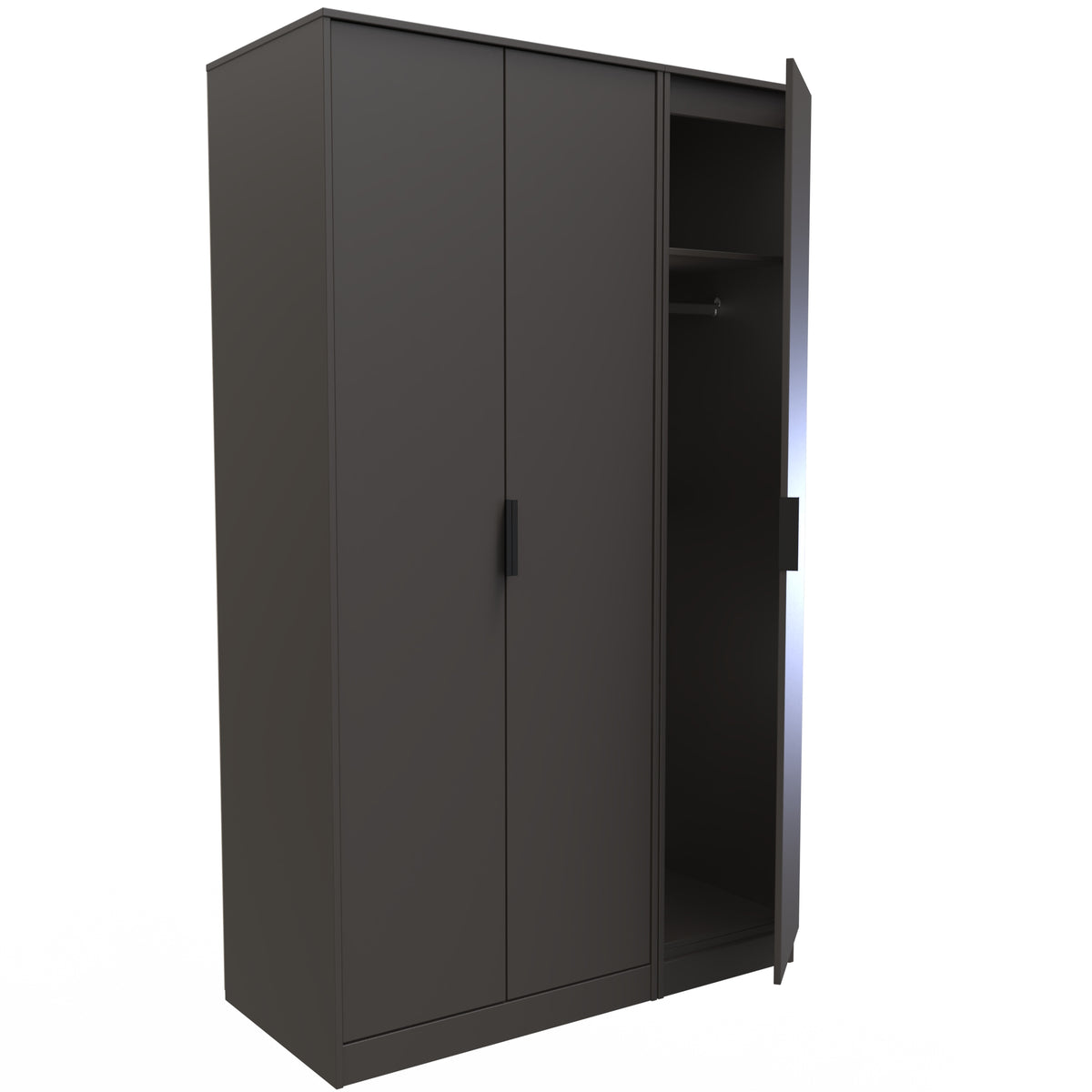 Hong Kong (Black Hairpin Legs) Tall Triple Plain Wardrobe