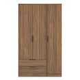 Hong Kong (Black Hairpin Legs) Tall Triple 2 Drawer Wardrobe
