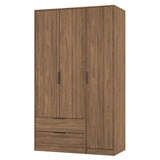 Hong Kong (Black Hairpin Legs) Tall Triple 2 Drawer Wardrobe