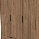 Hong Kong (Black Hairpin Legs) Tall Triple 2 Drawer Wardrobe