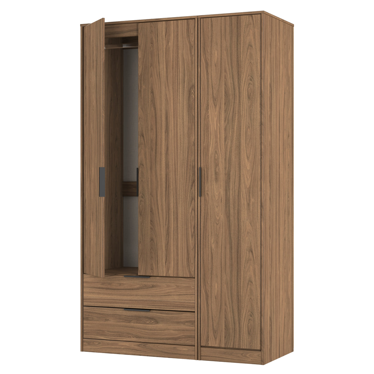 Hong Kong (Black Hairpin Legs) Tall Triple 2 Drawer Wardrobe