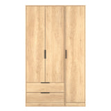 Hong Kong (Black Hairpin Legs) Tall Triple 2 Drawer Wardrobe