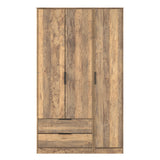 Hong Kong (Black Hairpin Legs) Tall Triple 2 Drawer Wardrobe