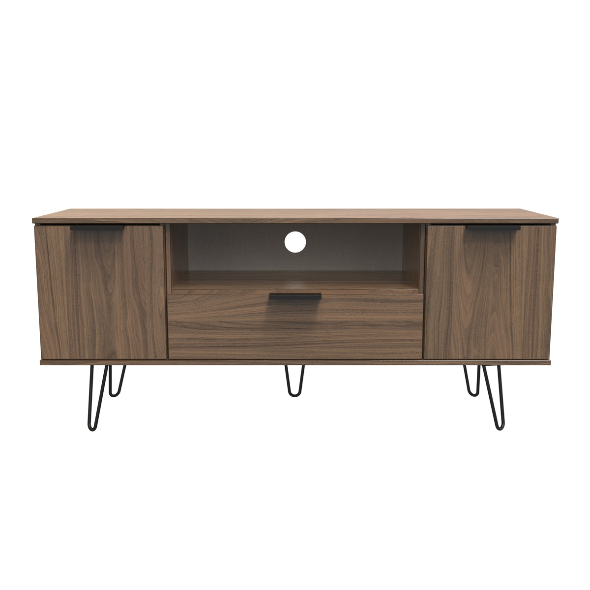 Hong Kong (Black Hairpin Legs) 2 Door 1 Drawer Wide TV Unit