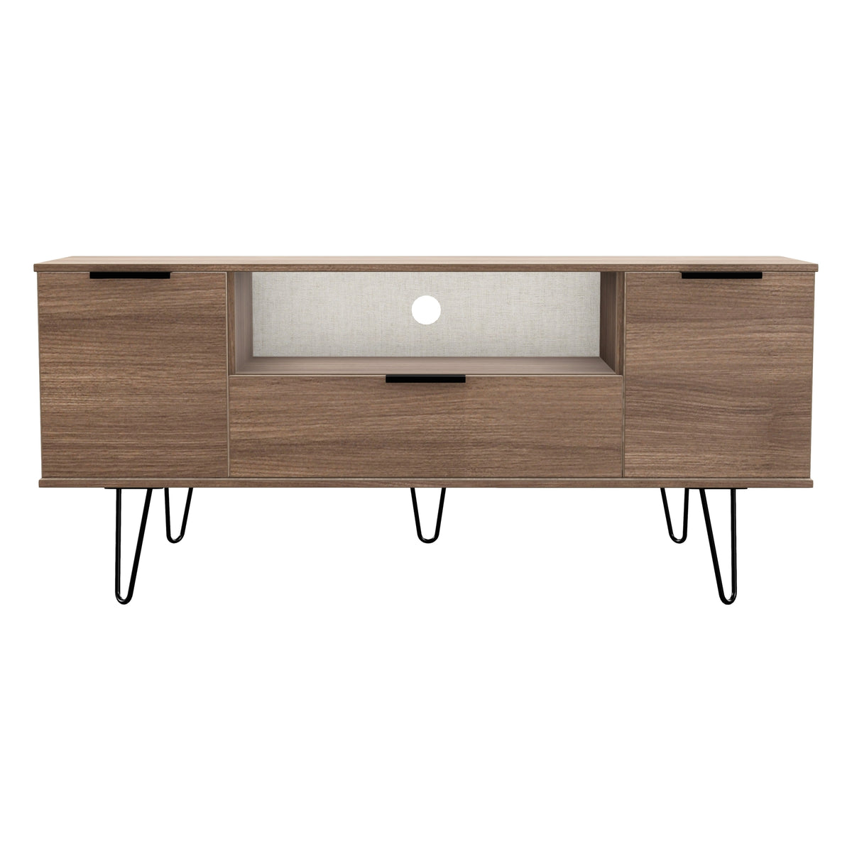 Hong Kong (Black Hairpin Legs) 2 Door 1 Drawer Wide TV Unit