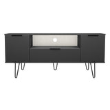 Hong Kong (Black Hairpin Legs) 2 Door 1 Drawer Wide TV Unit