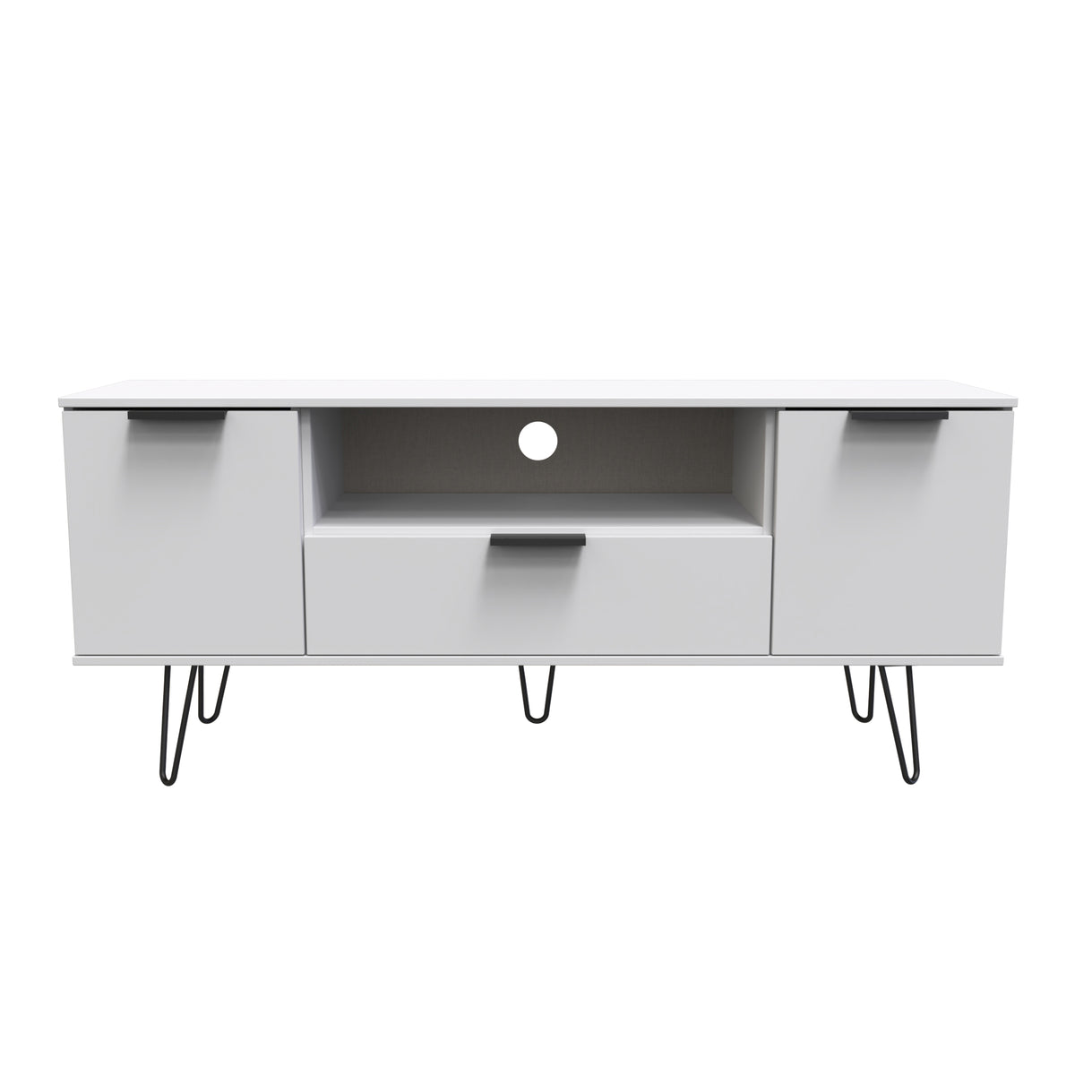 Hong Kong (Black Hairpin Legs) 2 Door 1 Drawer Wide TV Unit
