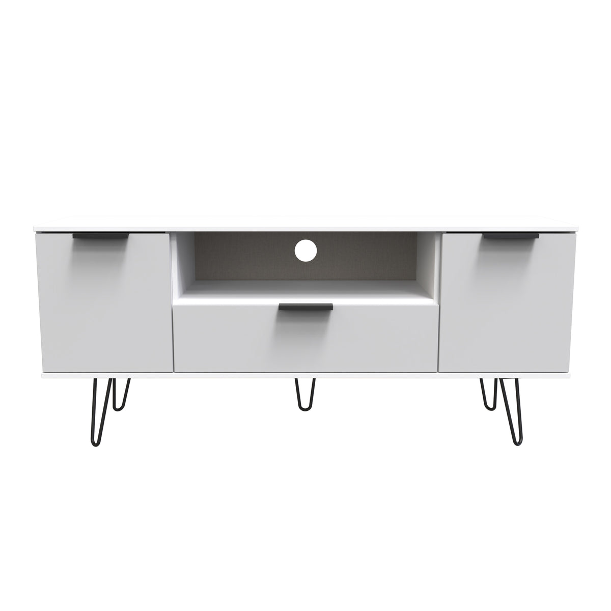 Hong Kong (Black Hairpin Legs) 2 Door 1 Drawer Wide TV Unit