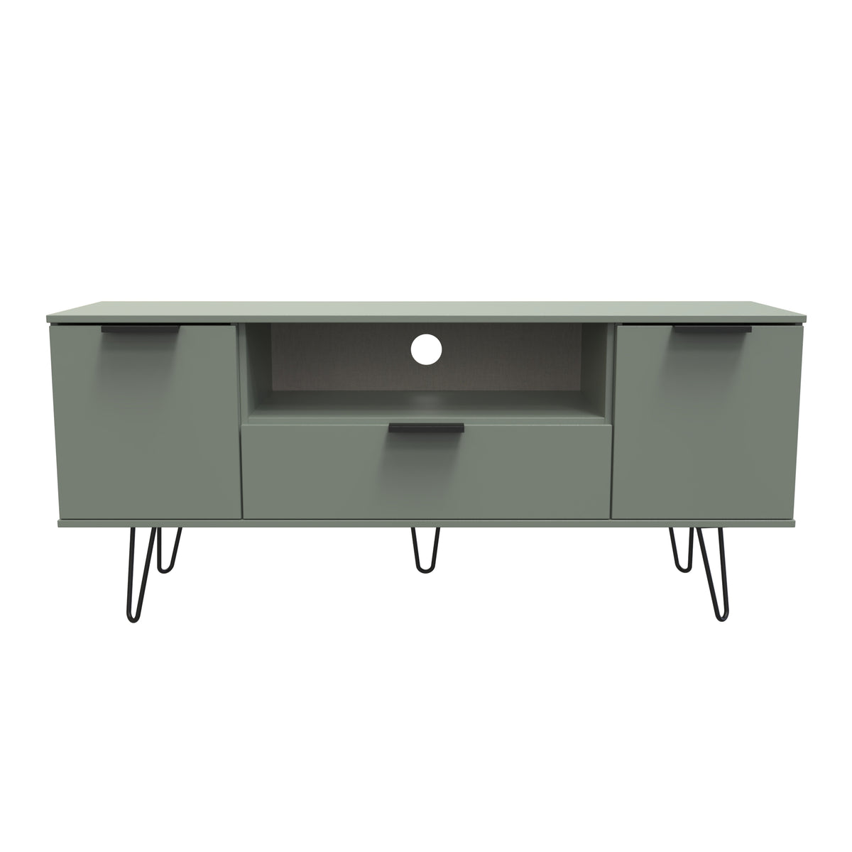 Hong Kong (Black Hairpin Legs) 2 Door 1 Drawer Wide TV Unit