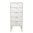 Hong Kong (Gold Hairpin Legs) 5 Drawer Bedside Cabinet