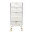 Hong Kong (Gold Hairpin Legs) 5 Drawer Bedside Cabinet