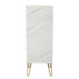 Hong Kong (Gold Hairpin Legs) 5 Drawer Bedside Cabinet