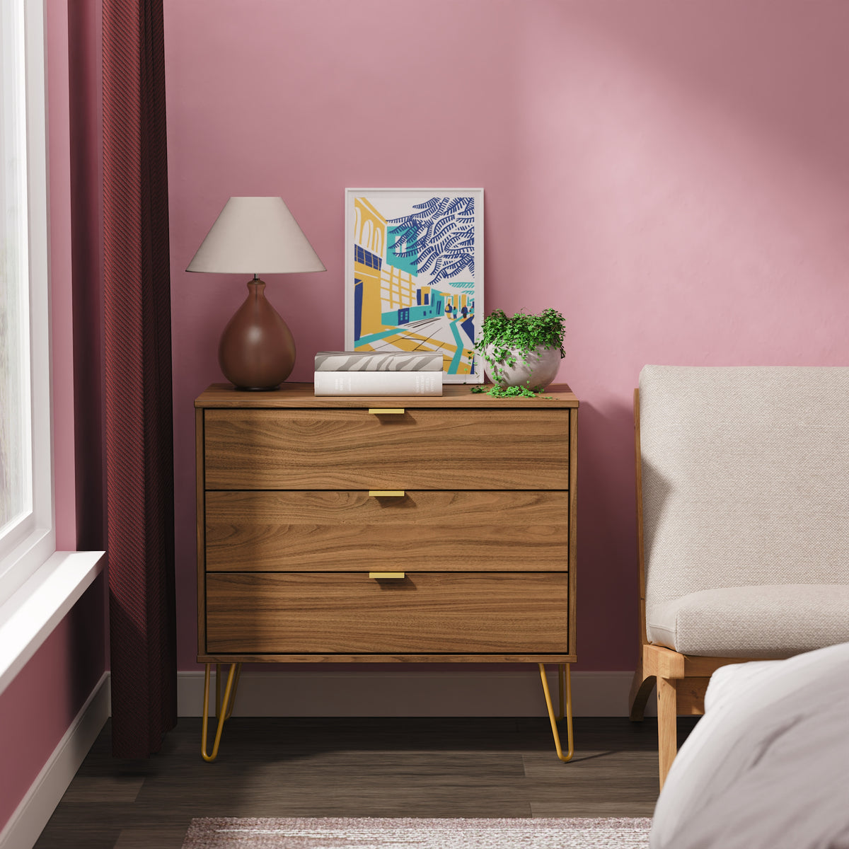 Hong Kong 3 Drawer Chest
