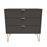 Hong Kong (Gold Hairpin Legs) 3 Drawer Chest