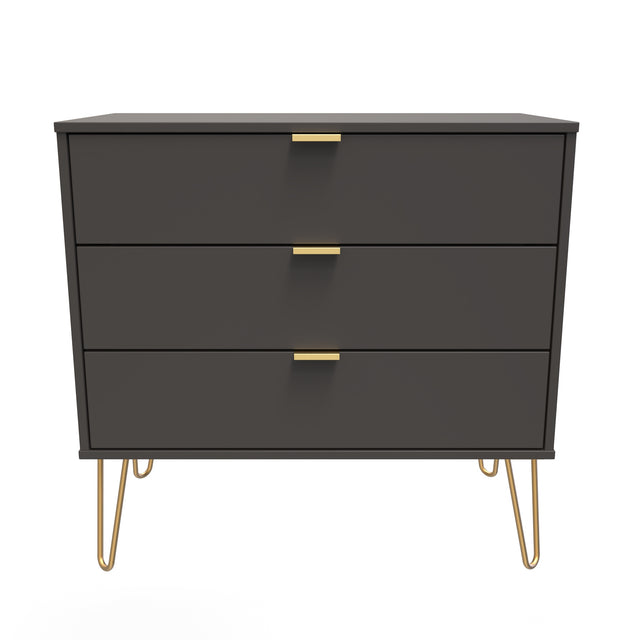 Hong Kong (Gold Hairpin Legs) 3 Drawer Chest