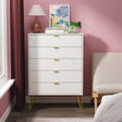 Hong Kong (Gold Hairpin Legs) 5 Drawer Chest